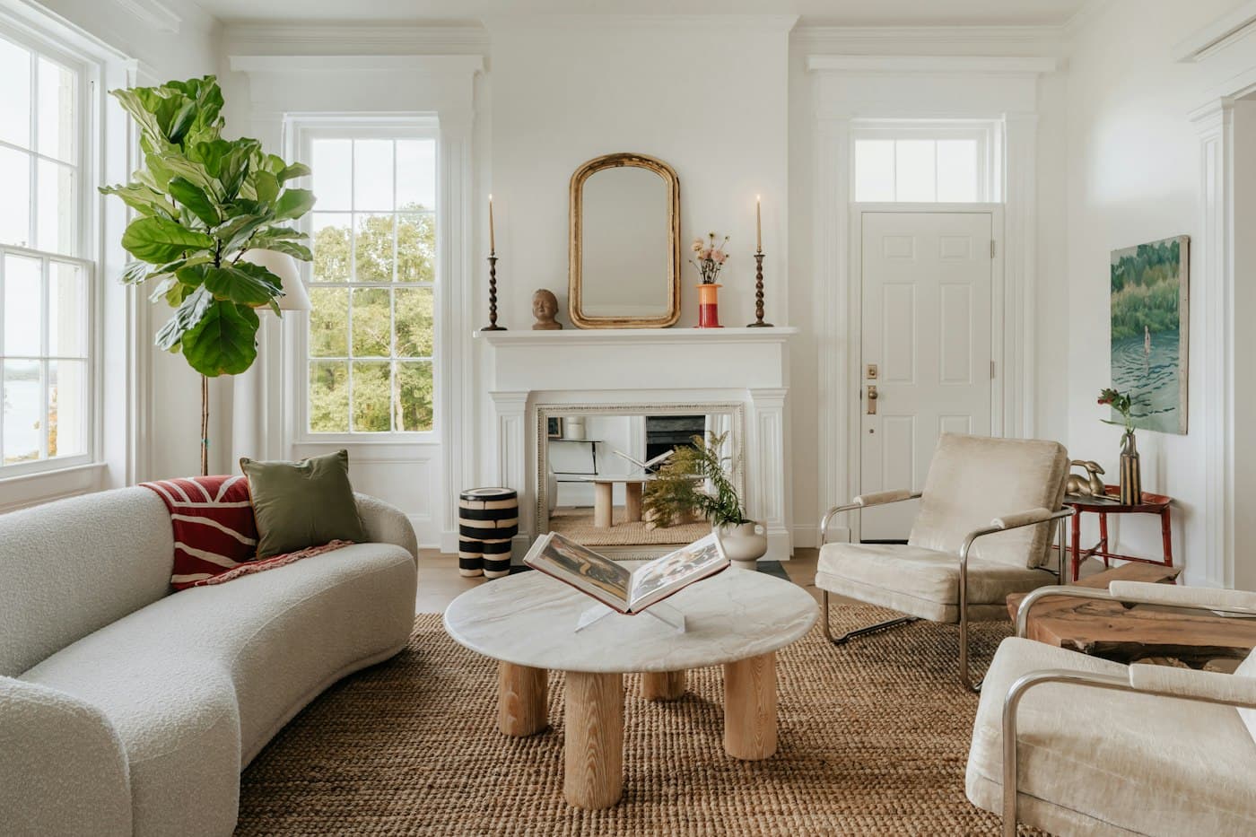 Bright staged living room